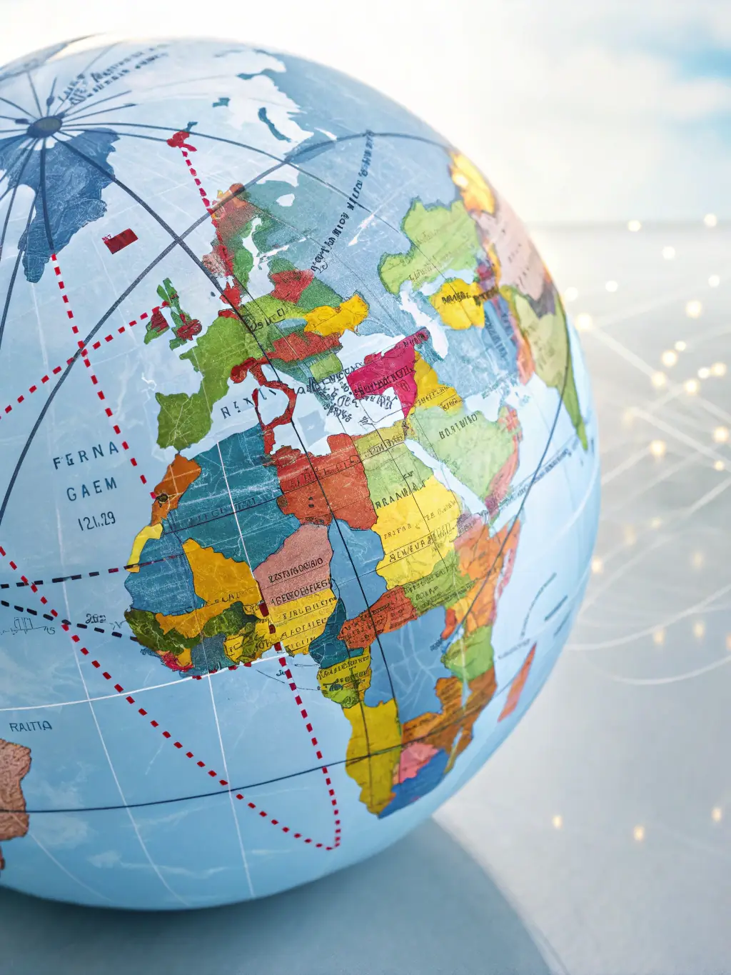 A professional image depicting a world map with highlighted regions indicating Kangaroo Group's key import/export destinations, such as North America, Europe, and Asia.